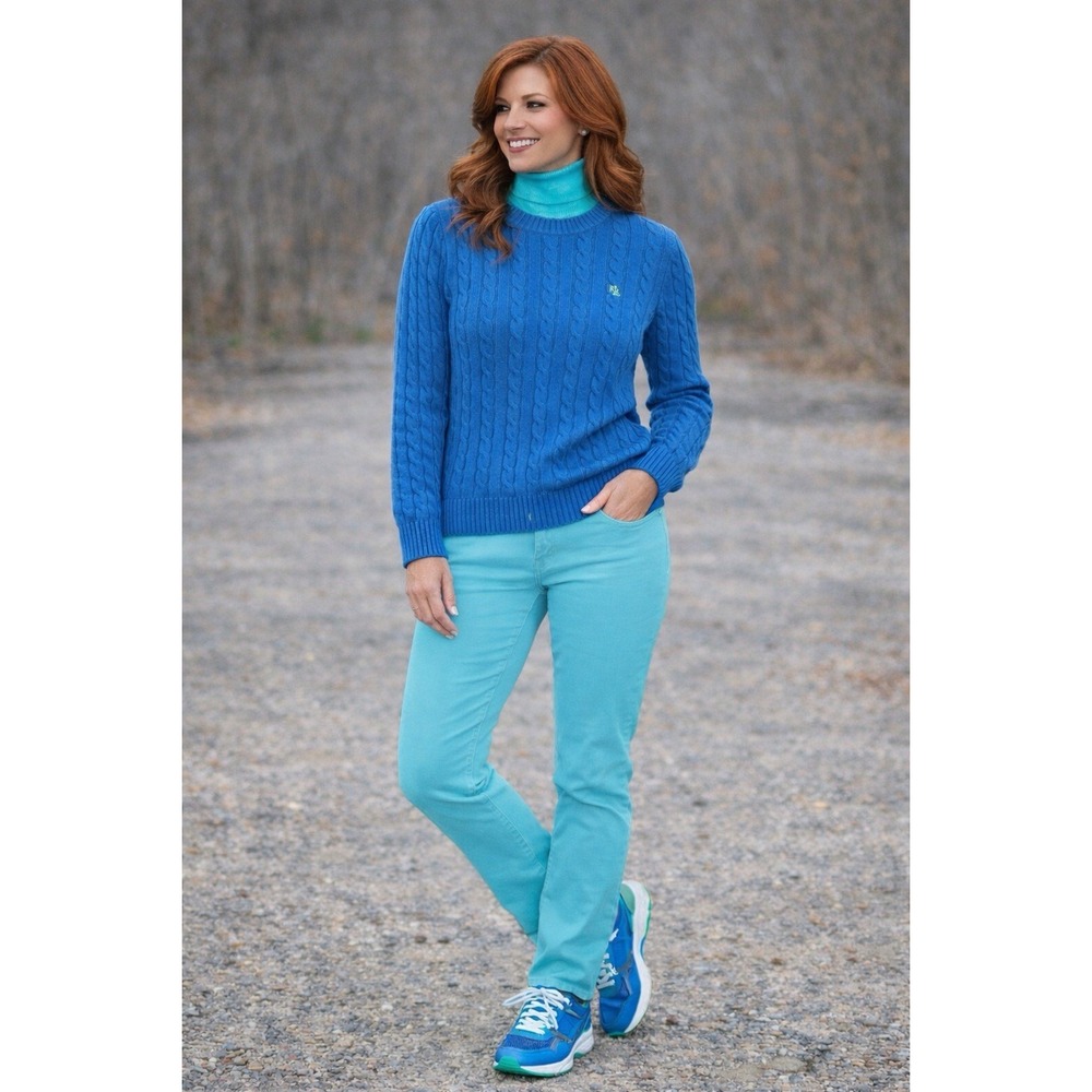 The Color of the Season - Capri Blue 100% Cotton Ralph Lauren Sweater VTG